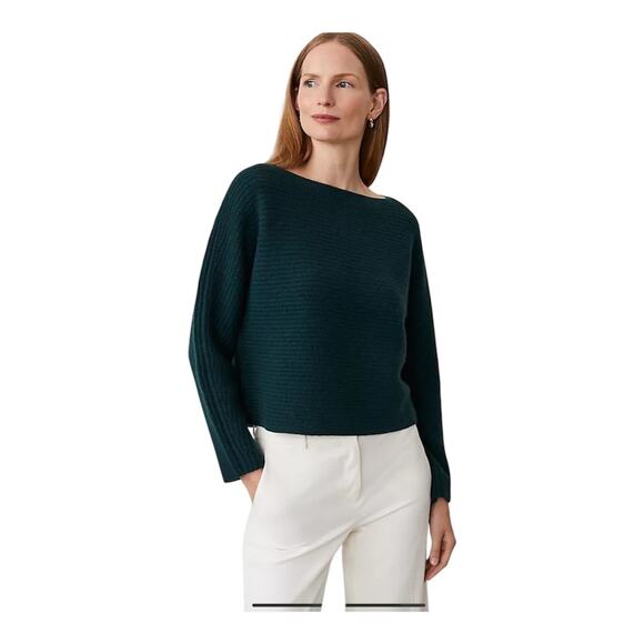 Ann Taylor Cashmere Dolman Sweater Women Small Pine Green NWOT - Picture 1 of 4